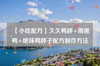 【小吃配方】久久鸭脖+周黑鸭+绝味鸭脖子配方制作方法