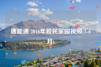 唐能通 2016年股民家园视频(1-6月)