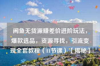闲鱼无货源赚差价进阶玩法，爆款选品，资源寻找，引流变现全套教程（11节课）【揭秘】