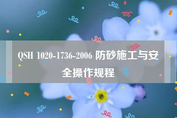 QSH 1020-1736-2006 防砂施工与安全操作规程