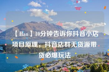 【Han】10分钟告诉你抖音小店项目原理，抖音店群无货源带货必爆玩法