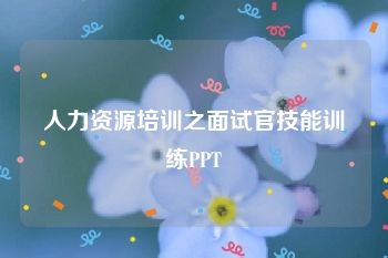 人力资源培训之面试官技能训练PPT