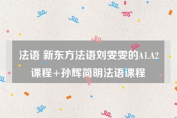 法语 新东方法语刘雯雯的A1.A2课程+孙辉简明法语课程