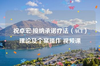 祝卓宏:接纳承诺疗法（ACT）理论及个案操作 视频课