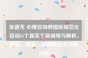 张道龙 心理咨询师国际规范化培训84个真实个案视频与解析，规范、精准、高效解决来访者问题