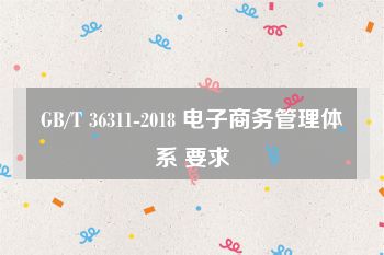 GB/T 36311-2018 电子商务管理体系 要求
