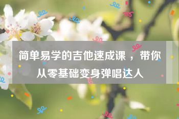 简单易学的吉他速成课 ，带你从零基础变身弹唱达人