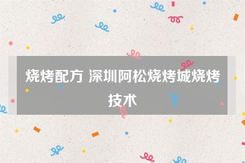 烧烤配方 深圳阿松烧烤城烧烤技术