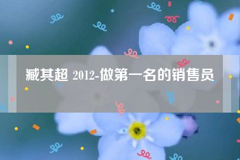 臧其超 2012-做第一名的销售员